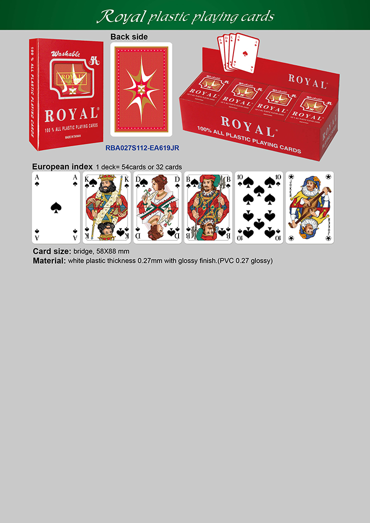 Royal Plastic Playing Card_European index